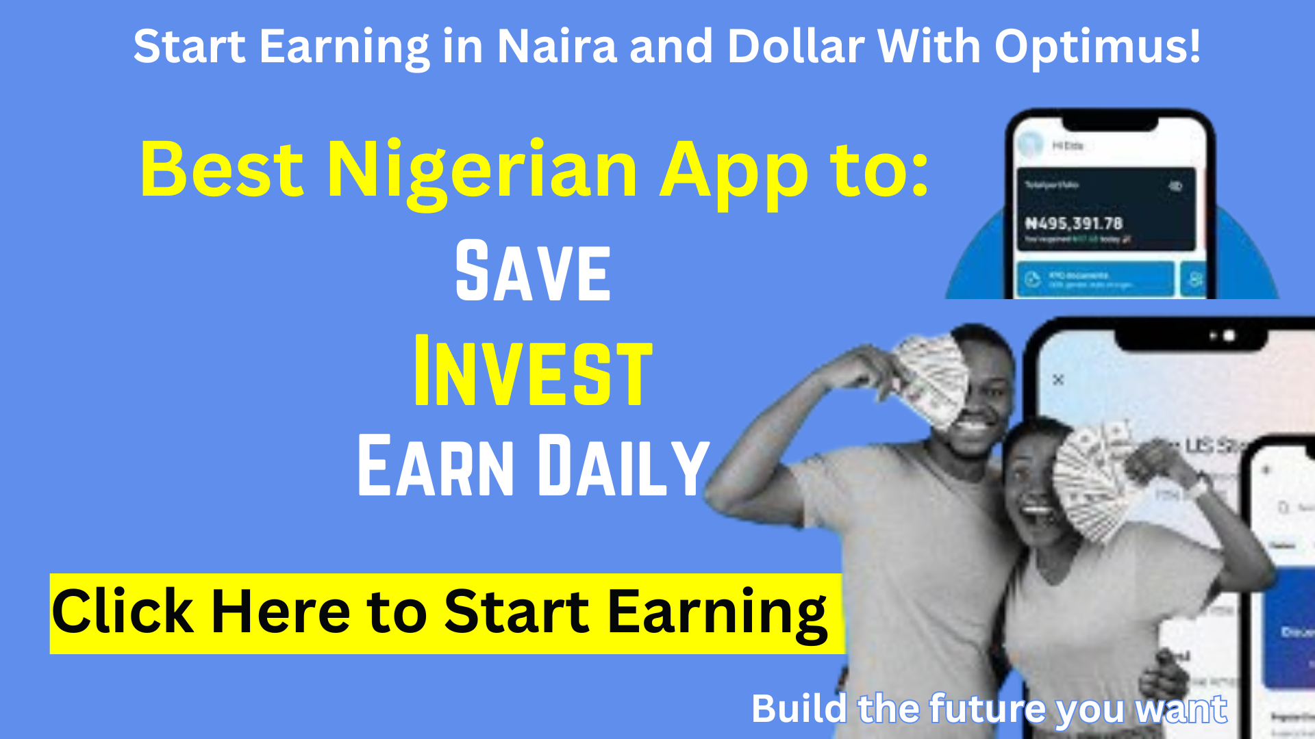 optimus, the best Nigerian App to save, invest and Earn daily