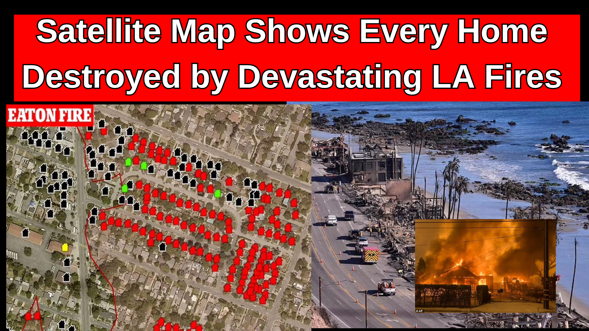 Map of homes erazed by LA Fires