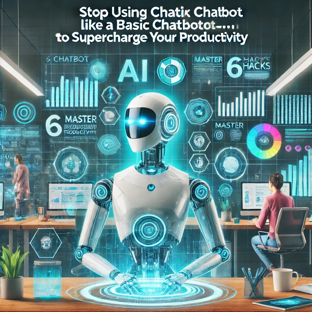 Create a featured image for this blog ''Stop Using ChatGPT Like a Basic Chatbot—Master These 6 Hacks to Supercharge Your Productivity"