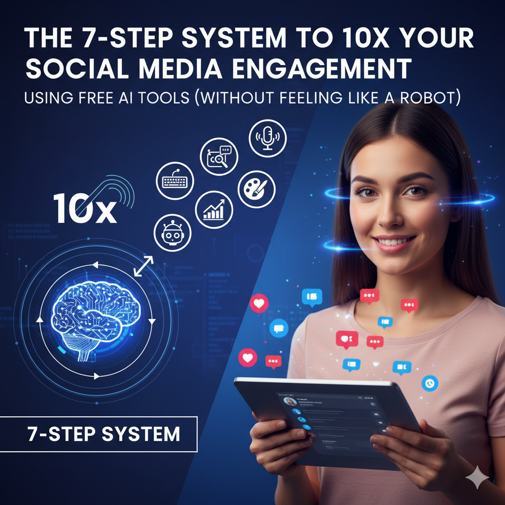 The 7-Step System to 10x Your Social Media Engagement Using Free AI Tools (Without Feeling Like a Robot)