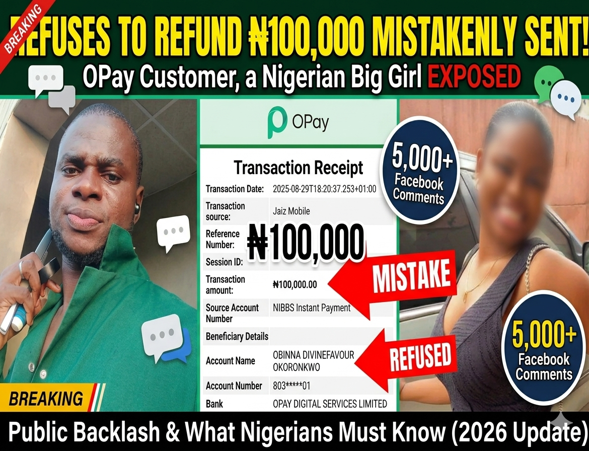 SHOCKING: Nigerian ‘Big Girl’ Refuses to Refund ₦100k Mistakenly Sent to Her – Blocks Sender And Now Faces 5,000+ Angry Comments on Facebook!