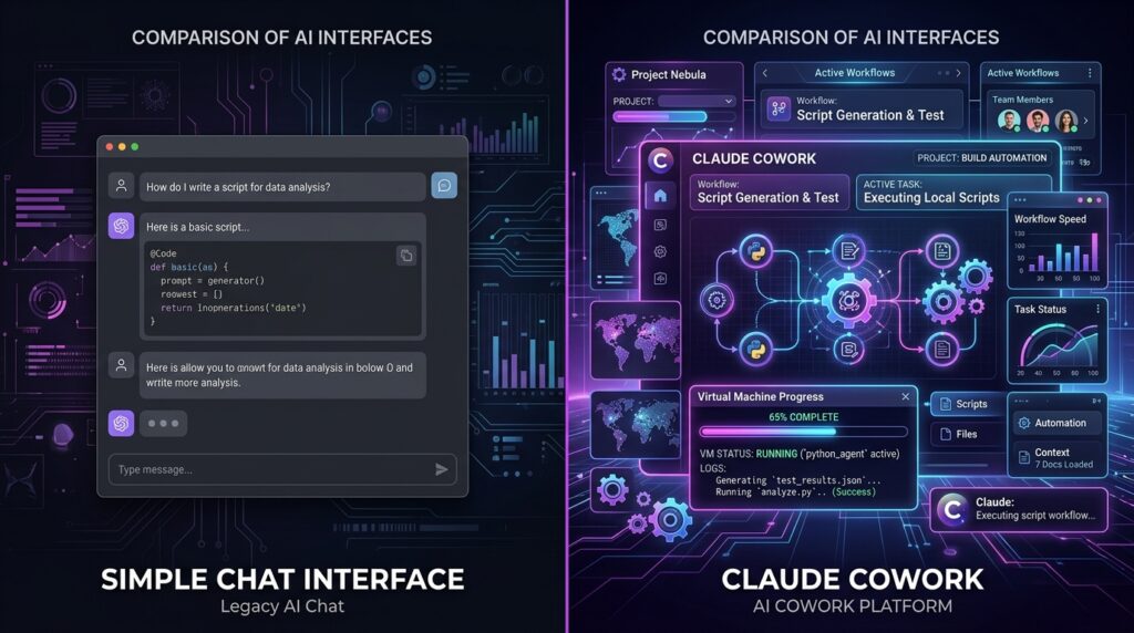 claude AI cowork interphase