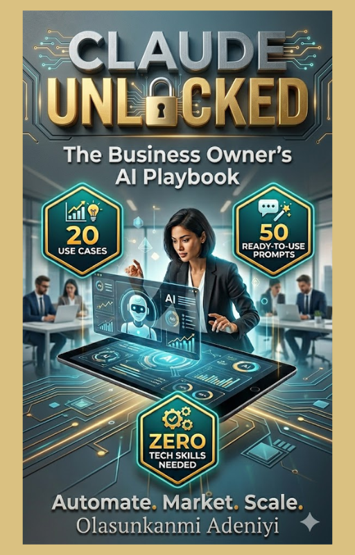 Claude Unlocked: The Business Owner's AI Playbook — 20 Proven Use Cases to Automate, Market & Scale Your Business (With Ready-to-Use Prompts & Step-by-Step Guides)