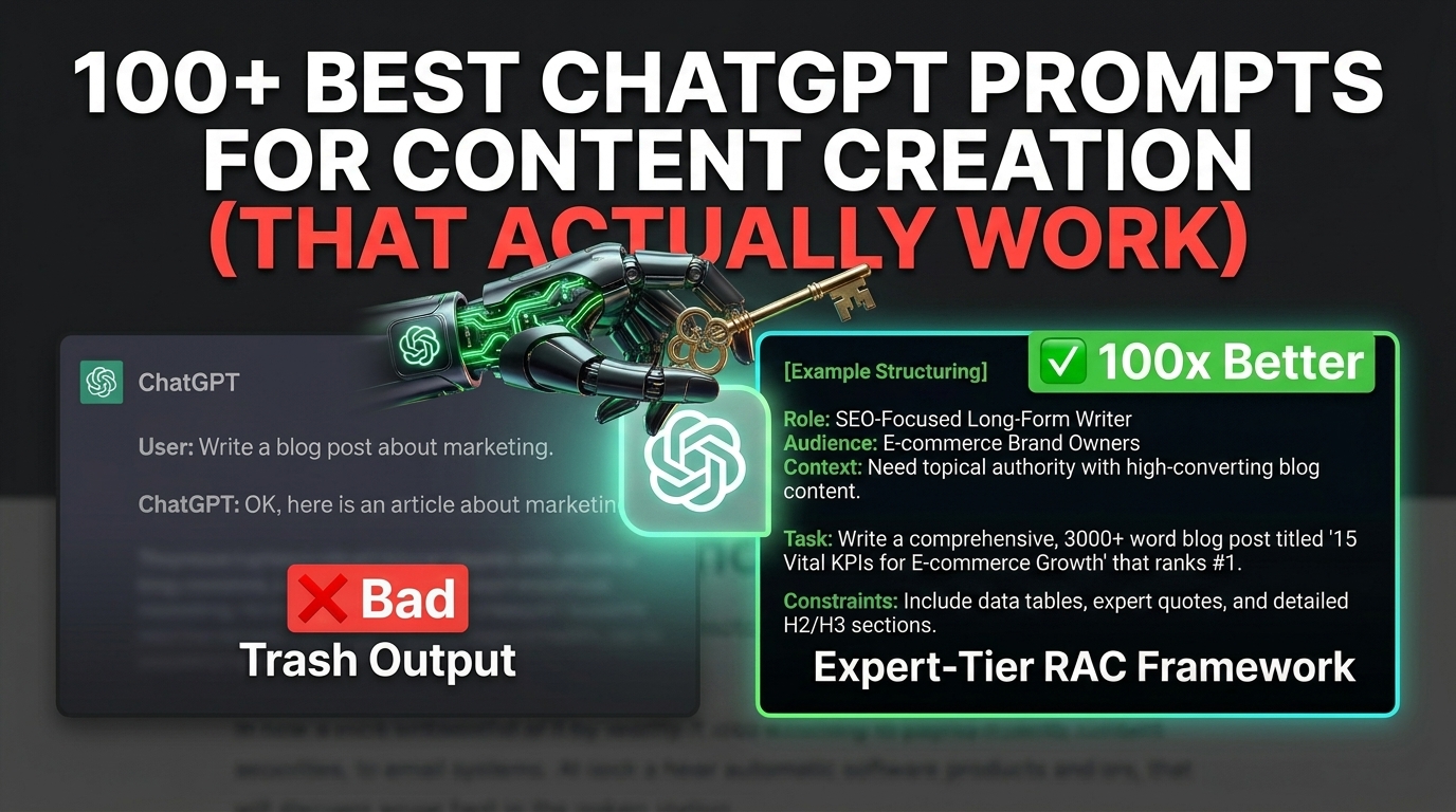 Ultimate Guide: 100+ Best ChatGPT Prompts for Content Creation (That Actually Work)