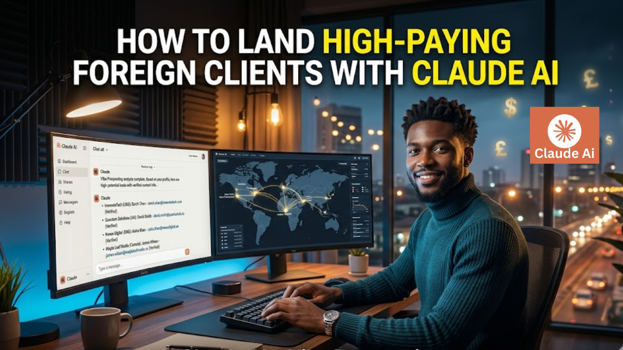 Freelancers and remote workers from Africa, Asia, and Latin America are now landing $3,000–$15,000/month foreign clients in under 5 minutes — using Claude AI's Vibe Prospecting connector. This guide shows you exactly how, step by step.
