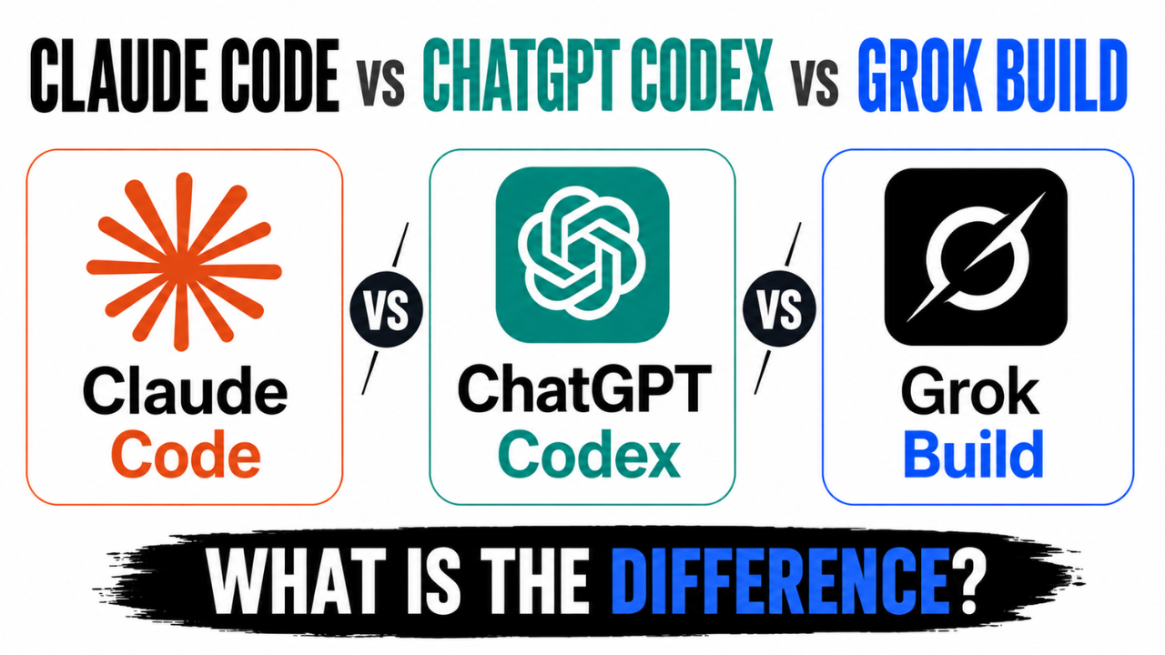 Claude Code vs ChatGPT Codex vs Grok Build: What Is the Difference?