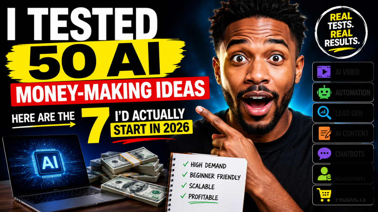I Tested 50 AI Money-Making Ideas. Here Are the 7 I’d Actually Start in 2026