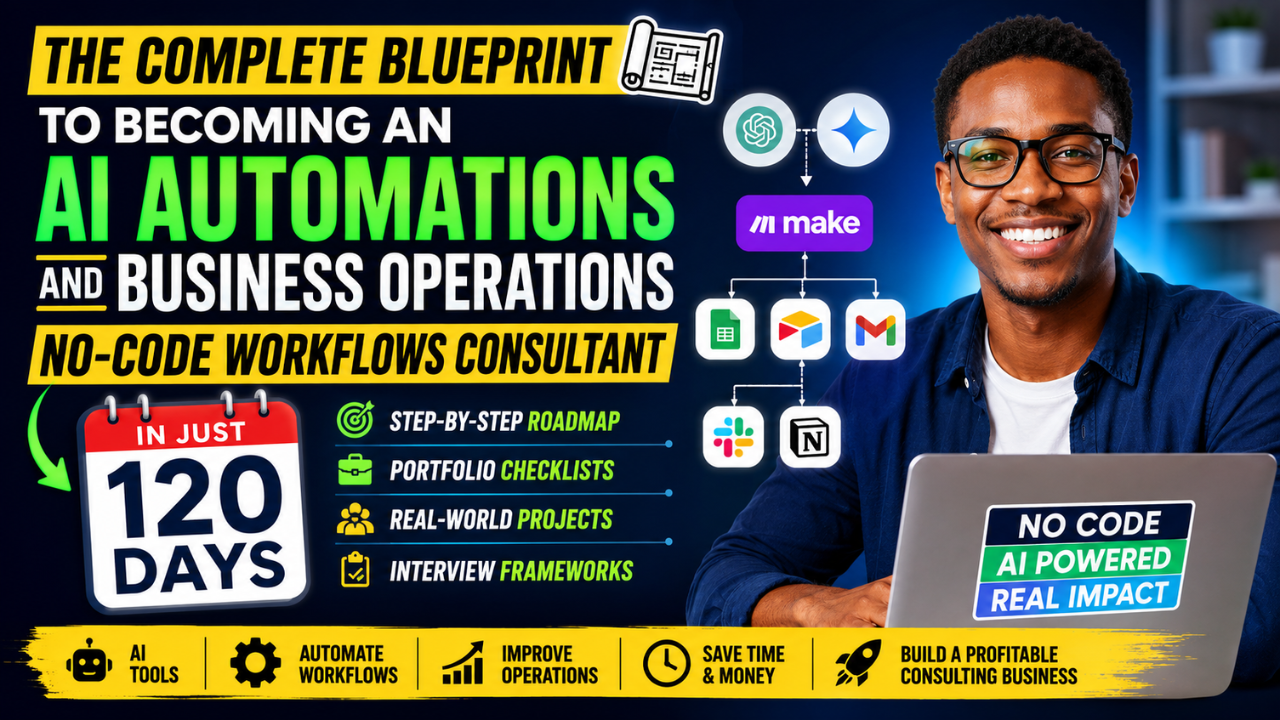 The Complete Blueprint to Becoming an AI Automation and Business Operations No-Code Workflow Consultant in 120 Days