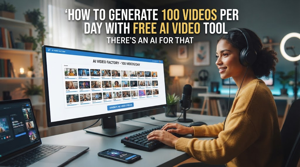 How to Generate 100 Videos Per Day With Free AI Video Tool - There's An AI For That