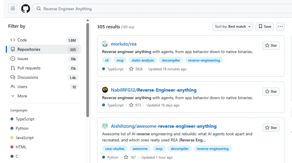 Reverse Engineer Anything GitHub Repo